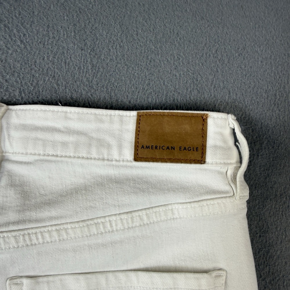 American Eagle Hi-Rise Jeggings Womens Jeans 6 White Next Level Stretch Raw Hem - Picture 4 of 10
